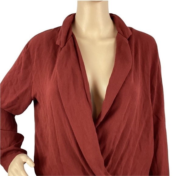 Intimately Free People Elsa Bodysuit Size XS Terracotta Red Long Sleeve - Picture 2 of 7
